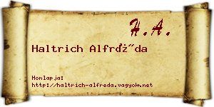 Haltrich Alfréda névjegykártya